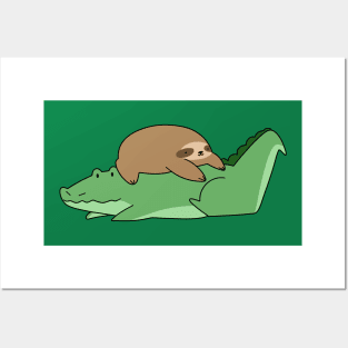 Sloth and Alligator Posters and Art